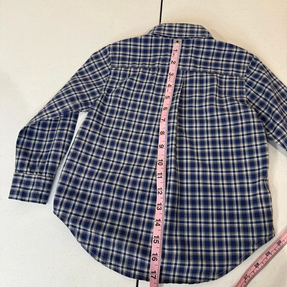 Ralph Lauren Button Down Shirt Long Sleeves Blue Plaid Boy’s Size 4